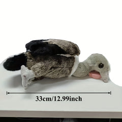 Realistic Vulture Plush Toy Durable Soft Grey Stuffed Animal