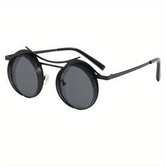 Steampunk Round Metal Sunglasses Mesh UV400 Shades Costume Party Club