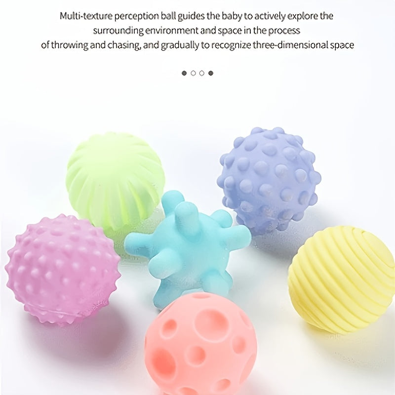6pcs Baby Sensory Balls Soft Touch Massage Rattle Toys