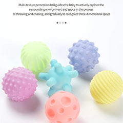 6pcs Baby Sensory Balls Soft Touch Massage Rattle Toys