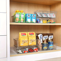6 Pcs Clear Plastic Storage Bins 4 compartment Tea Bag Storage