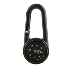 2pcs Small Metal Buckle With Compass Keychain For Camping Hiking Adventure