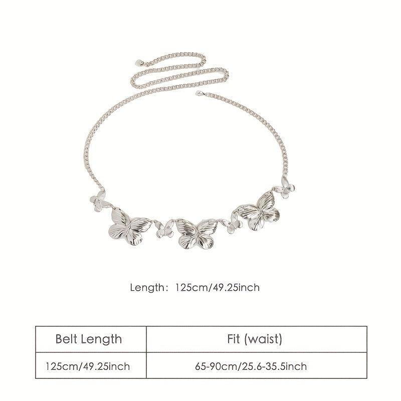 Y2K Butterfly Waist Chain Metal Belly Chain