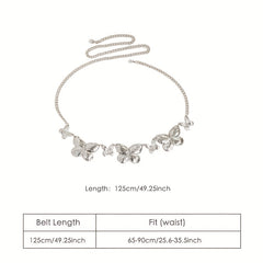 Y2K Butterfly Waist Chain Metal Belly Chain