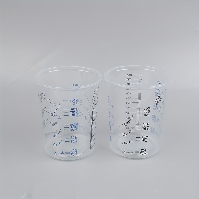 10pcs 50pcs Paint Mixing Calibrated Cup 600ml Mixing Pots
