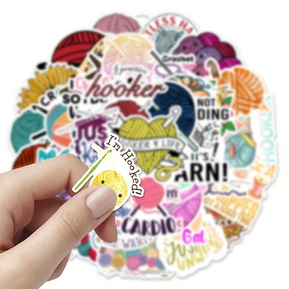 54pcs Crochet PVC Graffiti Sticker Packs for Water Cup Skateboard Notebook