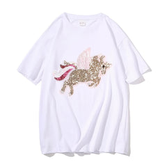 Sequined Unicorn Computer Embroidery Label Patch Stickers