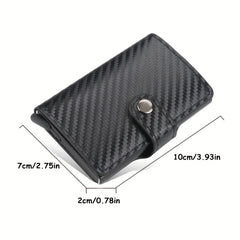 Men's Carbon Fiber Buckle Card Holder RFID Blocking