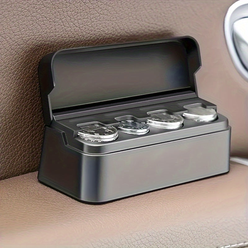 1PC Car Coin Storage Box Mini Coin Box Sorting Box Storage Tank Car Accessories