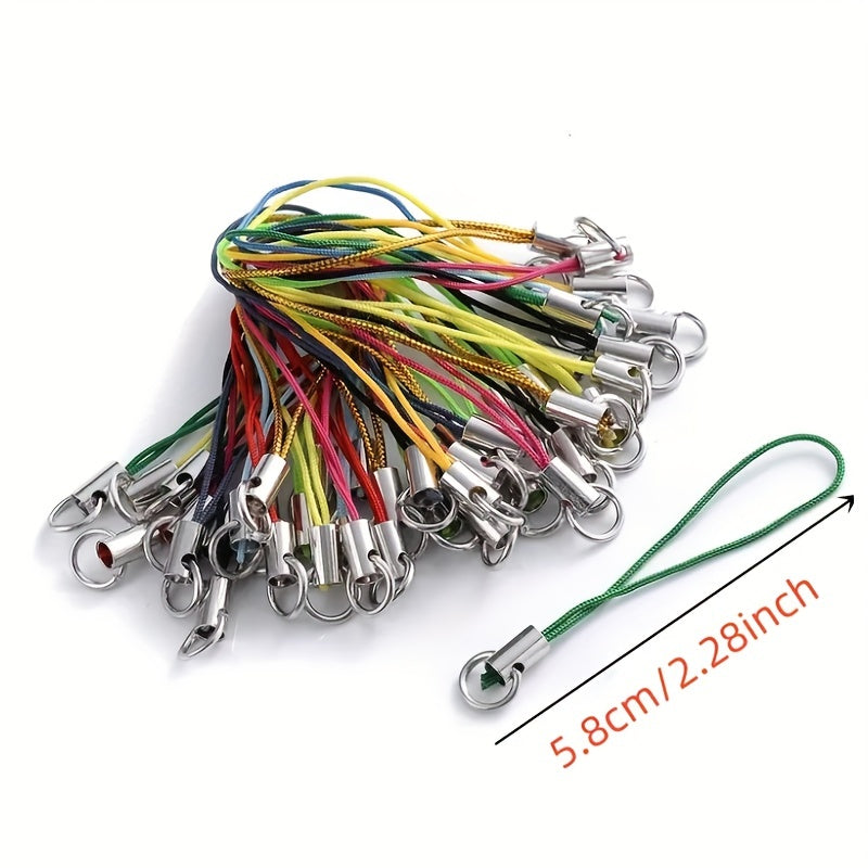 100pcs Phone Chain Shape Keychain Bulk Nylon Wire Rope Key Rope DIY Accessories