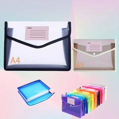 A4 A5 Document Bags Paper Storage Organizer PP Plastic File Folder Holders