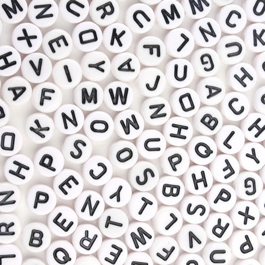 100pcs Mixed Letter Acrylic Beads for Jewelry Making
