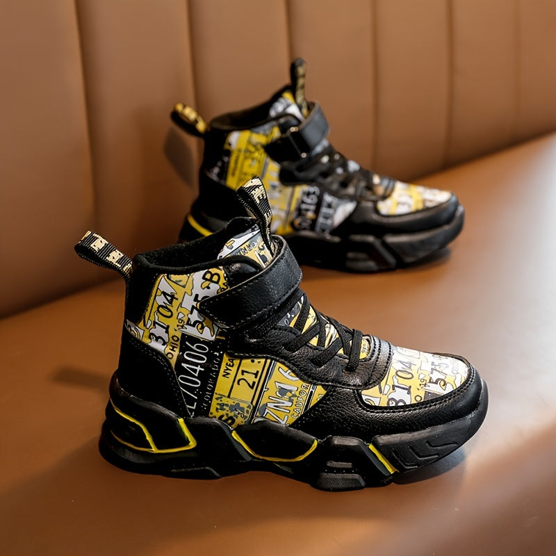 Boy's High Top Basketball Shoes Non Slip Sneakers
