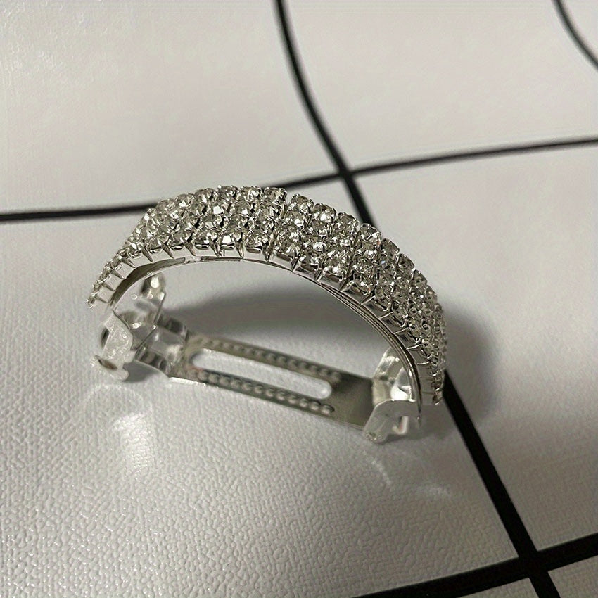 Rhinestone Ponytail Hair Clip French Barrette for Women