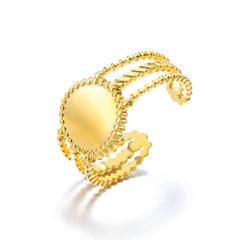 Stainless Steel Open Adjustable Ring Women's Irregular Ring
