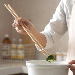 2pcs Long Oak Chopsticks Hot Pot Practical Household Cooking Flatware