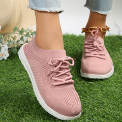 Women's Breathable Lace Up Sneakers Lightweight Outdoor Shoes