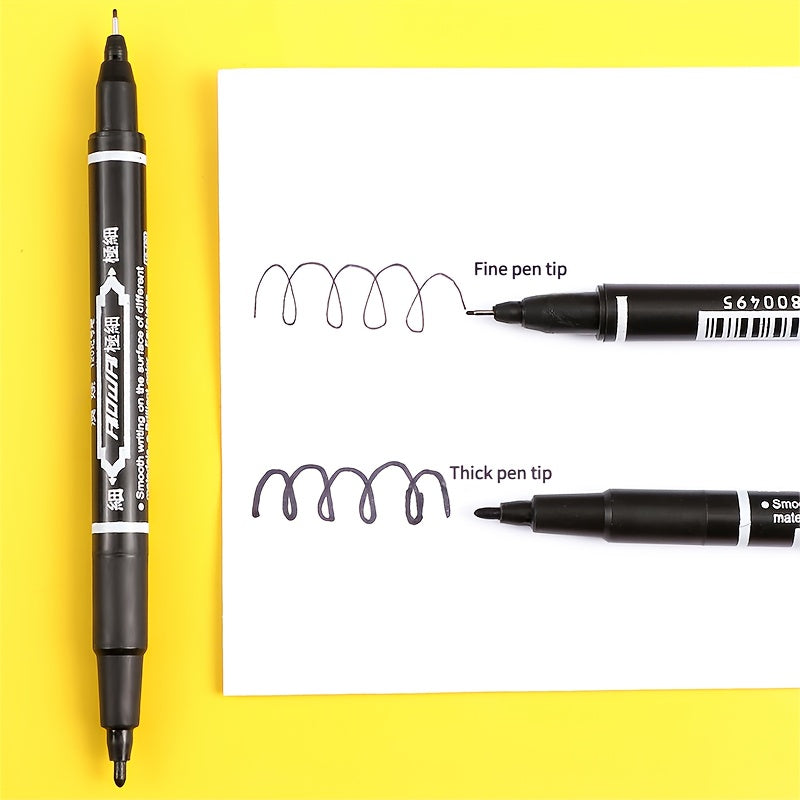 12pcs Double-Headed Marker Pens & Red Sketching Pens