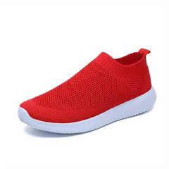 Women's Solid Slip-On Tennis Shoes Casual Low Top Sneakers