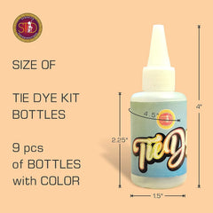 Tie Dye Kit Set of 9 Colors with Powder Refill