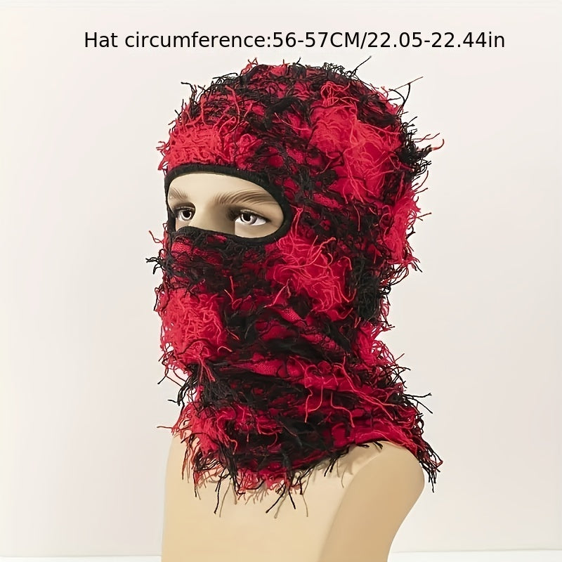 Tie Dye Block Hip Hop Knit Balaclava