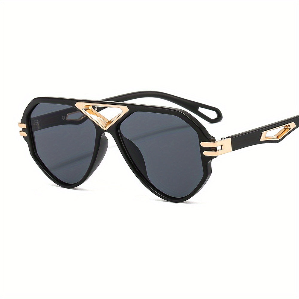 Top Bar Aviator Sunglasses UV400 Hollow Temple Glasses Retro Casual Eyewear
