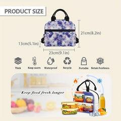 Tie Dye Splash Ink Insulated Lunch Bag Portable Thermal Cooler Tote Work Travel