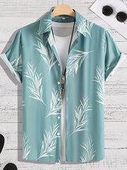 Men's Leaf Pattern Button Up Shirt