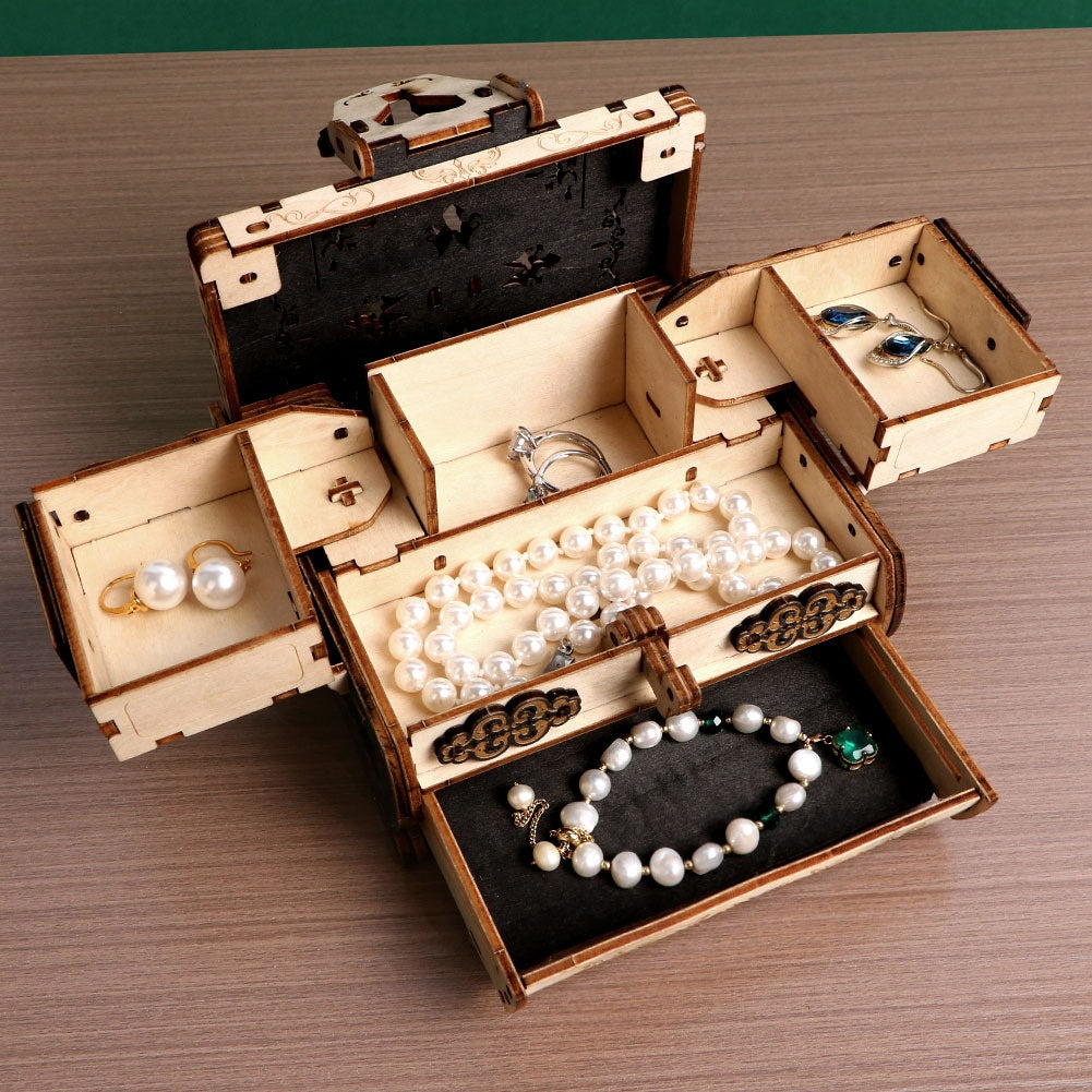 DIY Wooden Puzzle Jewelry Box with Hidden Compartments