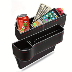 Leather Car Storage Box Seat Slot Holder Cup Mobile Phone Organizer