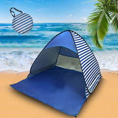Portable Beach Shade Tent For 2 People Quick Opening Stripe