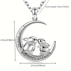 Bunny Necklace Double Rabbit Pendant Unique Gift for Women & Girls