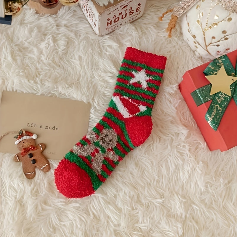 7 Pairs Christmas Print Mid Tube Socks Women's Stockings