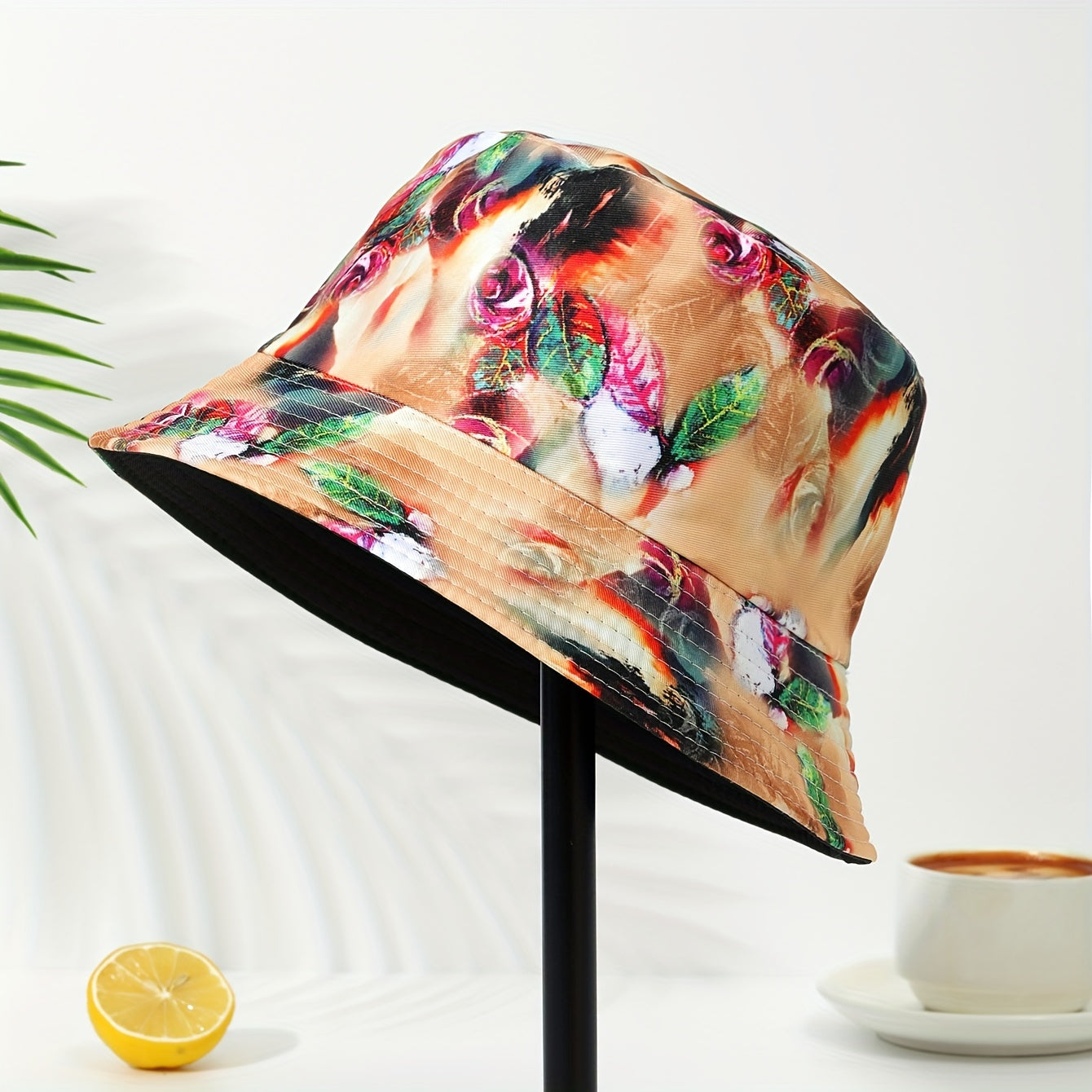 Striped Graffiti Print Bucket Hat Hip Hop Tie Dye Casual Fisherman Cap