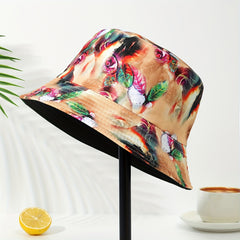 Striped Graffiti Print Bucket Hat Hip Hop Tie Dye Casual Fisherman Cap