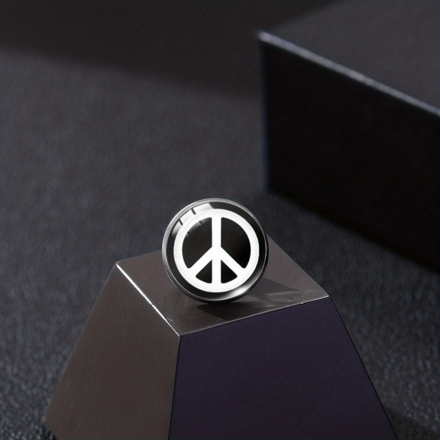 Peace Sign Collar Pin Brooch Round Lapel Pin Stainless Steel Button Buckle Pin
