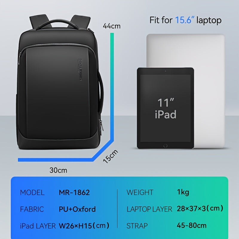 Large Capacity Business Backpack Waterproof Bag With USB Charging