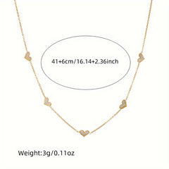 Stainless Steel Heart Jewelry Set with Shell Inlay for Women