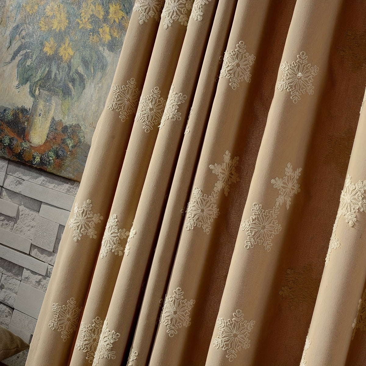 Semi Blackout Embroidery Curtain for Living Room Decor