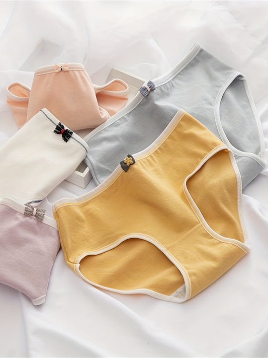 5pcs Bow Girls Panties Cotton Stretch Underwears
