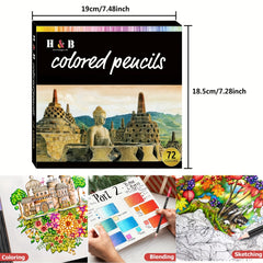 72 Colored Pencils Professional Artistic Sketching & Drawing Pencils