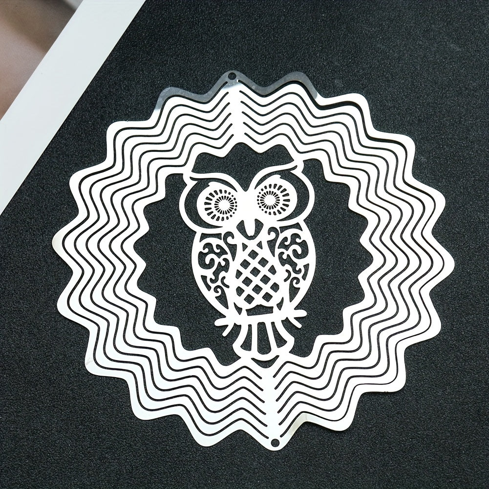 Stainless Steel Owl Bird Pendant Spinning Sequins Charm Dangle DIY