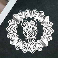 Stainless Steel Owl Bird Pendant Spinning Sequins Charm Dangle DIY
