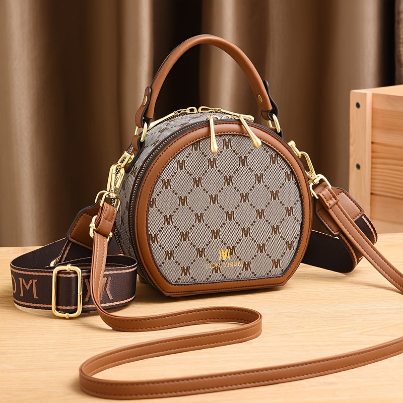 Stylish Vintage Pattern Handbag Faux Leather Shoulder Bag