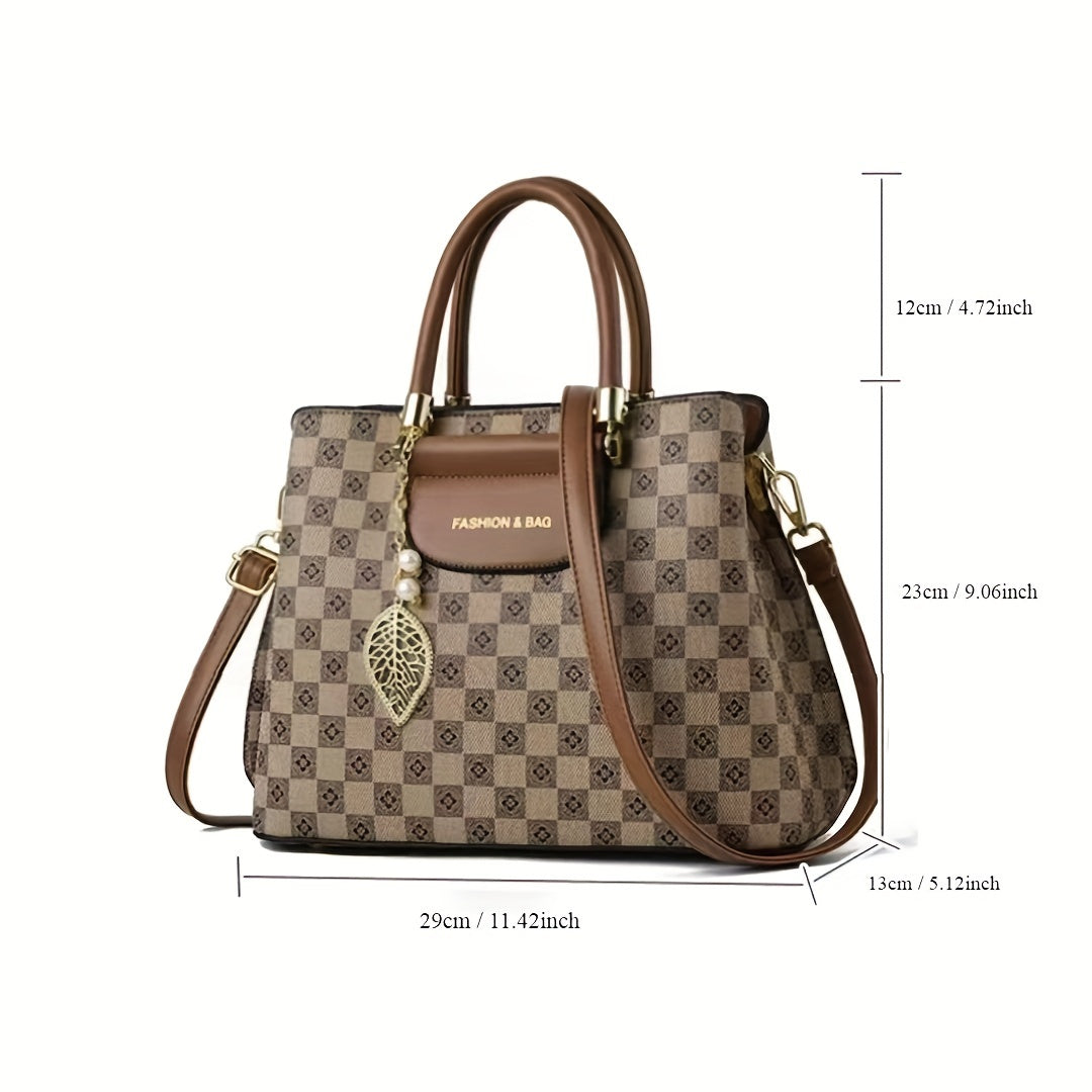 Women's Classic Tote & Shoulder Bag - PU Leather Handbag