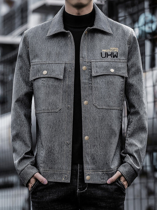 Men's Biker Leather Jacket - Size Up for Best Fit