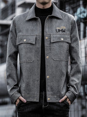 Men's Biker Leather Jacket - Size Up for Best Fit