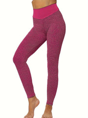 Honeycomb Breathable Yoga Leggings High Waist Tight Pants Women Activewear