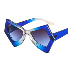 Vintage Oversized Cat Eye Sunglasses Funky Thick Frame UV400