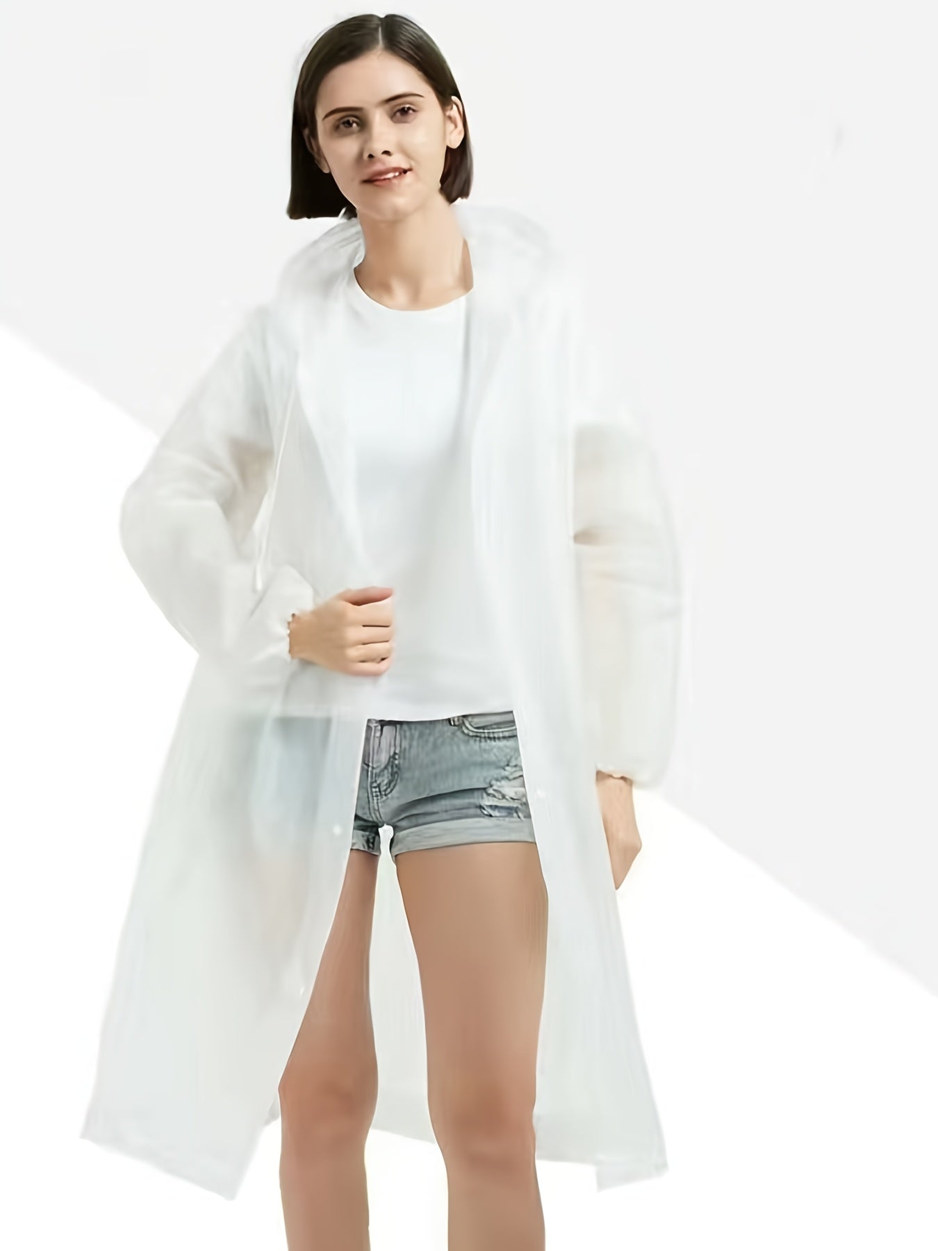 Reusable Rain Poncho for Adults with Hood